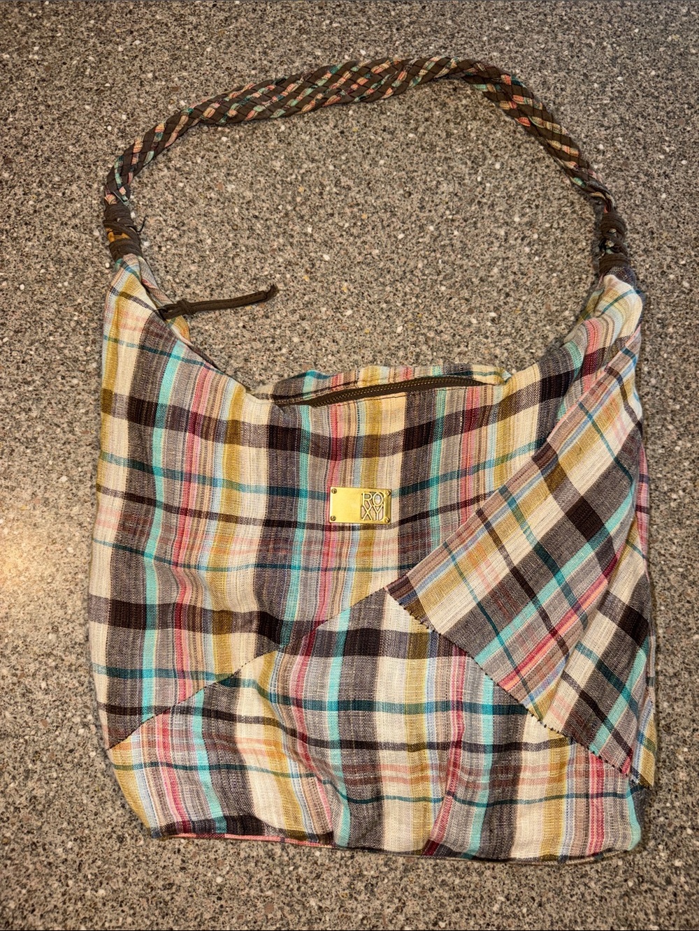 Roxy y2k Plaid Multicolor Hobo Bag